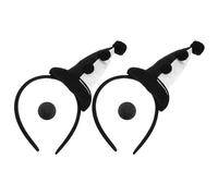 TOPBATHY Serrage-Tête Noir Pelucheux Petit Chapeau de Clown Nez Mousse Noir Lot de 4 set de Pièces Accessoires Costume Clown Carnaval et Halloween pour Femmes Bandeau Déguisement Mardi