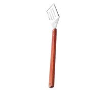 TOPBATHY Spatule à Barbecue Multifonctions En Acier Inoxydable Manche Long En Bois, Pelle Frite Dentelée Pour Retourner Steaks Et Poisson, Ustensile Cuisine Robuste Pour Grillades En Extérieur