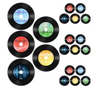 TOPBATHY Stickers Muraux Vinyles Rétro 20 Pièces pour Décoration Murale Accessoires Photomaton Musique Disques Vinyle pour Fête et Loisirs Créatifs