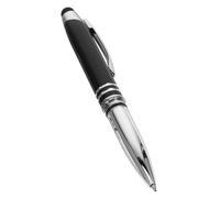 TOPBATHY Stylo à Bille LED Multifonction Noir avec Pointe Stylet Tactile Haute Précision pour Écran Capacitif Tablette et Smartphone, Éclairage LED Intégré, Stylet pour Écrans Tactiles