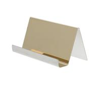 TOPBATHY Support de Cartes de Visite Inox Doré Multifonction Organiseur Bureau pour Cartes Professionnelles et Porte Téléphone Mobile Design Scandinave Élégant