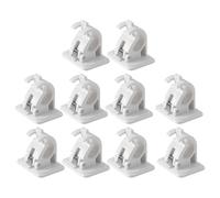 TOPBATHY Support de Tringle à Rideaux Pince pour Barre Porte-Serviettes Abs Blanc 10 Pcs à Clipser, pour Tringle et Barre à Serviettes, Installation Facile, Présent de Pendaison