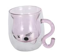 TOPBATHY Tasse à Café Verre Double Design de Chat Mignon Mug pour Amateurs de Chats pour Maison
