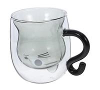 TOPBATHY Tasse à Verre Adorable de Chat Double Mug Mignon pour Café Lait Parfait pour Chats