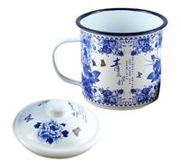 TOPBATHY Tasse Émaillée 500 Ml pour Thé et Jus, Design Simple, Usage Quotidien la Maison Bureau, Poignée Confortable