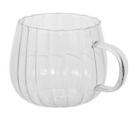 TOPBATHY Tasse En Verre Transparent Avec Design Vertical Citrouille 370Ml Verre Polyvalent Pour Jus Café Lait Usage Quotidien Facile À Nettoyer
