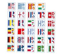 TOPBATHY Tatouages Temporaires de Drapeaux du Monde 116 Pcs 60x60 Mm Autocollants Visage Étanches Garçon et Filles Sport Événement Patriotique