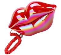TOPBATHY Téléphone Fixe Filaire Rouge Créatif Forme Lèvres Décoration Design Élégant pour Maison Bureau Hôtel