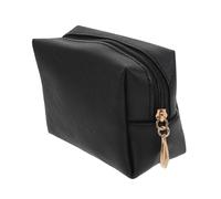 TOPBATHY Trousse de Maquillage Portable Noire avec Fermeture Éclair Grand Espace de Rangement Compact Sac de Voyage Léger pour Cosmétiques et Accessoires de Beauté