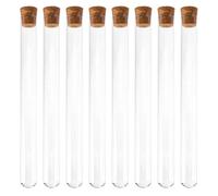 TOPBATHY Tubes à Essai en Verre Transparent 20X200Mm Lot de 8 Bouchons en Liège pour Récipients de Stockage et Expériences de Chimie Faciles à Transporter et Ranger