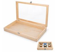 TOPBATHY Vitrine D'exposition Pour Spécimens De Boîte En Bois Avec Serrure En Métal Étui De Rangement Robuste Pour La Collecte De Spécimens