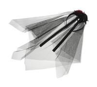 TOPBATHY Wedding Headpiece With Lifelike Roses And Breathable Mesh Veil Stable Bride And Day Of The Dead Accessory For Halloween