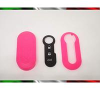 TOPBEST Coque de clé + boutons en caoutchouc pour Fiat 500 Grande Punto Evo Bravo Panda 500L Lancia Y Ypsilon Musa Delta coque rose + vidéo Tutorial extension pour le montage