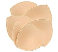 TopBine Lot de 3 paires de coussinets pour soutien-gorge, bikinis, brassière de sport amovible, forme triangulaire, beige, Large