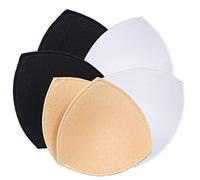 TopBine Lot de 3 Paires de Coussinets pour Soutien-Gorge, Bikinis, brassière de Sport Amovible, Forme Triangulaire, 3 Couleurs., Large