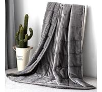 Topblan Couverture Lestée pour Adultes 6,8 kg, 150 X 200 cm, Couverture de Poids en Sherpa Polaire de Couleur Uniforme avec du Molleton Douillet et du Sherpa Moelleux pour Un Meilleur Sommeil, Gris