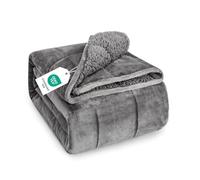 Topblan Couverture Lestée pour Adultes 6,8 kg, 150 X 200 cm, Couverture de Poids en Sherpa Polaire de Couleur Uniforme avec du Molleton Douillet et du Sherpa Moelleux pour Un Meilleur Sommeil, Gris