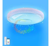 TOPBOS 30W Plafonnier LED Dimmable RGB,Luminaire Plafonniers,Haut-parleur Bluetooth,changement de couleur RGB,moderne Led Lampe pour Chambre,Salle de Bain,Salon,D'Enfants