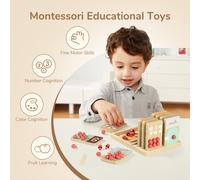 Topbright Jeu de Planche à Compter & Tracé de Nombres Montessori 3-5 Ans