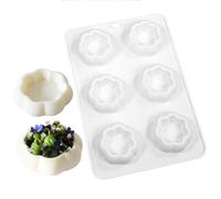 TOPBSFARNY 1 moule en silicone en forme de fleur pour mousse, gâteau à 6 cavités 3D, moule à dessert pour pâtisserie, truffe, pudding, gelée, cheesecake (forme rainurée)