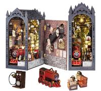 TOPBSFARNY DIY Dollhouse Book Nook Kit Trajectoire spatio-temporelle 3D Puzzle en bois Maison miniature Kit pour anniversaire