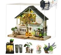 TOPBSFARNY DIY Dollhouse Miniature Kit 3D Plantes Studio/Gâteau Boulangerie Modèle en Bois Assemblé Style Européen Fait Main Femme Cadeau Noël Anniversaire Maison