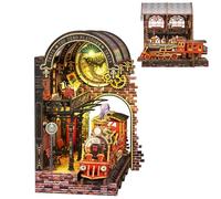 TOPBSFARNY DIY Maison Miniature en Bois, Kit Book Nook, Coin Livre 3D avec Meubles et Lumières LED pour Décoration et Cadeaux Créatifs(Modélisme ferroviaire)