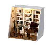 TOPBSFARNY Kit Book Nook à faire soi-même, maison de poupée miniature avec lumière LED, puzzle en papier 3D, décoration pour adultes et adolescents, cadeau idéal pour les amateurs de livres (PR02)