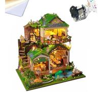 TOPBSFARNY Kit de bricolage maison de poupée miniature avec mouvement musical, maison de loft miniature pour adultes, mini kit de décoration d'intérieur (avec housse anti-poussière)