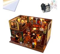 TOPBSFARNY Kit de bricolage pour maison de poupée miniature, maison de poupée en bois avec meubles et lumière LED, puzzle vintage pour la construction de modèles loft pour l'artisanat décoratif