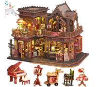 TOPBSFARNY Kit de construction de maison miniature avec meubles, maison de poupée DIY, niche de livre modèle 3D, cadeau pour amis et parents (sans housse de protection contre la poussière)