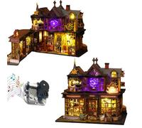 TOPBSFARNY Kit de fabrication de maison miniature à faire soi-même avec meubles, petite maison pour femme pour construire des décorations de Noël, Halloween, cadeaux pour la famille ou les amis (sans