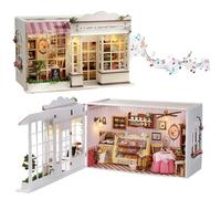 TOPBSFARNY Kit de maison de poupée miniature à faire soi-même, thème Sweet Berries Time Puzzle 3D en bois, kit de loisirs pour femmes adultes, cadeaux artisanaux/avec housse anti-poussière