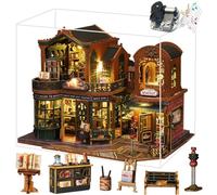 TOPBSFARNY Kit de maison miniature DIY avec meubles, éclairage LED, maison de poupée en bois pour adultes, cadeau (avec capot anti-poussière)