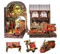 TOPBSFARNY Kit de puzzle 3D en bois à faire soi-même avec housse anti-poussière pour bibliothèque, cadeau créatif pour adultes et adolescents