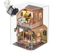 TOPBSFARNY Kit de puzzle 3D en bois à faire soi-même pour le coin des livres, fait à la main, pour la créativité, Halloween, cadeau d'anniversaire (café)