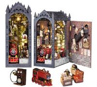 TOPBSFARNY Kit Maison de poupée 3D en Bois assemblée à Faire soi-même pour Un Coin de Livre Miniature avec Housse Anti-poussière - Créativité - Cadeau d'halloween ou d'anniversaire (trajectoire