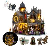 TOPBSFARNY Kit maison de poupée miniature 3D à faire soi-même avec meubles, maison de poupée européenne vintage en bois, faite à la main, cadeau d'anniversaire (L2401)
