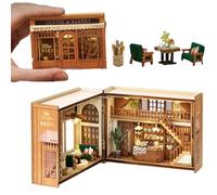 TOPBSFARNY Kit maison de poupée miniature en bois à monter soi-même, meuble 3D et modèle de chambre pouvant ouvrir les portes, idée cadeau créative pour la Saint-Valentin, un anniversaire (Bagel Time)
