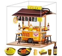 TOPBSFARNY Kit maison de poupée miniature et meuble, maison de poupée japonaise avec lumière LED, idée de pièce créative pour la Saint-Valentin, cadeau d'anniversaire (avec housse anti-poussière)