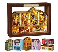 TOPBSFARNY Kits de bricolage - Maisons de poupées miniatures avec meubles - Maison de poupée pour cadeaux d'anniversaire - Kit de maison créative miniature (petite ville)