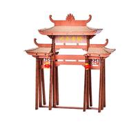 TOPBSFARNY Maison de poupée Miniature en Bois Japonaise/de Style Chinois, modèle 3D à Faire soi-même, Mini Maison de Poupée avec LED, Cadeau créatif pour Amis et Parents (Ancient Town)