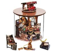 TOPBSFARNY Maison de poupée miniature stéréoscopique 3D - Kit d'assemblage de jouets à monter soi-même - Meubles en bois pour la Saint-Valentin - Cadeaux créatifs (Time Magic)