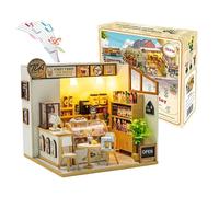 TOPBSFARNY Maquette de maison à assembler soi-même pour maison de thé au lait/magasin de fleurs - Scène architecturale miniature exquise faite à la main - Cadeaux créatifs pour amis et parents (maison