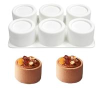 TOPBSFARNY Moule à gâteau en silicone à 6 cavités, formes rondes et carrées pour mousse, chocolat, fabrication de bougies, décorations de dessert (681)