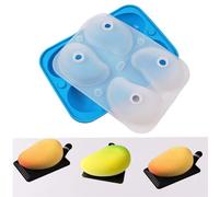TOPBSFARNY Moule à gâteau en silicone en forme de mangue 4 trous pour pudding à fruits, gelée, pâtisserie, crème glacée, mousse