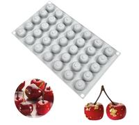 TOPBSFARNY Moule en silicone à 35 cavités pour bonbons, chocolat, mousse de fruits, bac à glaçons, bougies, argile pour truffes, bonbons en gelée (forme de cerise)