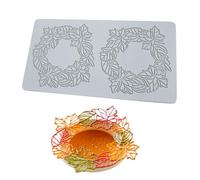 TOPBSFARNY Moule en silicone en dentelle, moule à gâteau, fondant en dentelle, tapis de gaufrage en dentelle pour bricolage, résine, savon, bonbons, artisanat, décoration de gâteau (feuille d'érable)