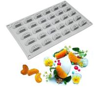 TOPBSFARNY Moules en silicone à 30 cavités à faire soi-même pour chocolats, bonbons, mousse de fruits, bac à glaçons, bougies, argile pour truffes, bonbons en gelée (forme orange)