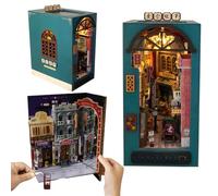 TOPBSFARNY Serre-livres puzzle 3D en bois de style chinois pour adultes, cadeaux avec LED pour anniversaire, Noël